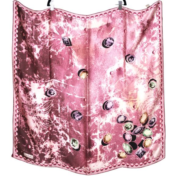 Pierre Cardin Silk Multi Color Square Large Scarf - Picture 2 of 5